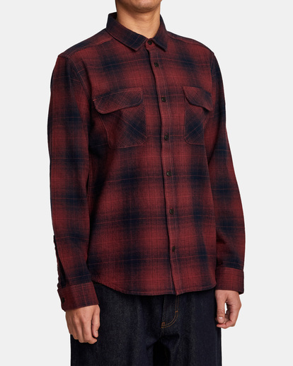 5 Vesuvio Long Sleeve Flannel Shirt Red AVYWT00169 RVCA