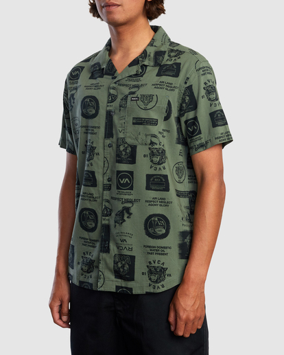 6 Recon Collage Short Sleeve Shirt  AVYWT00236 RVCA
