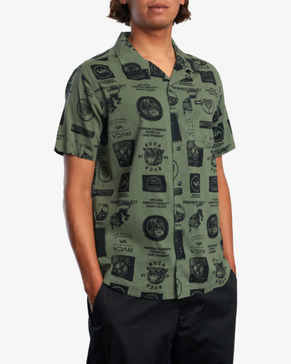 7 Recon Collage Short Sleeve Shirt  AVYWT00236 RVCA