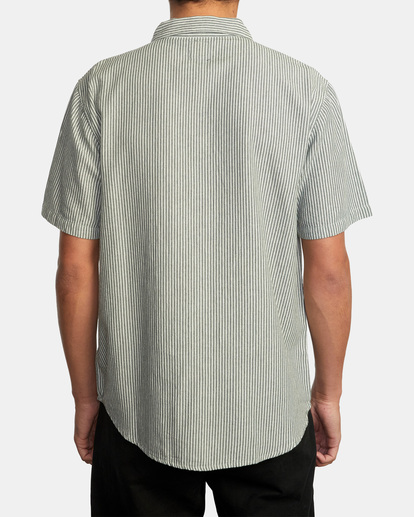2 Dayshift Stripe II Short Sleeve Shirt Green AVYWT00272 RVCA