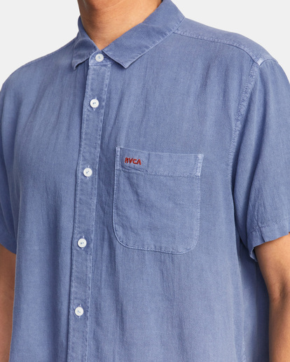 3 PTC Woven Short Sleeve Shirt Blue AVYWT00276 RVCA