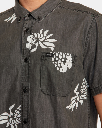 3 Neo Denim Short Sleeve Shirt Black AVYWT00319 RVCA