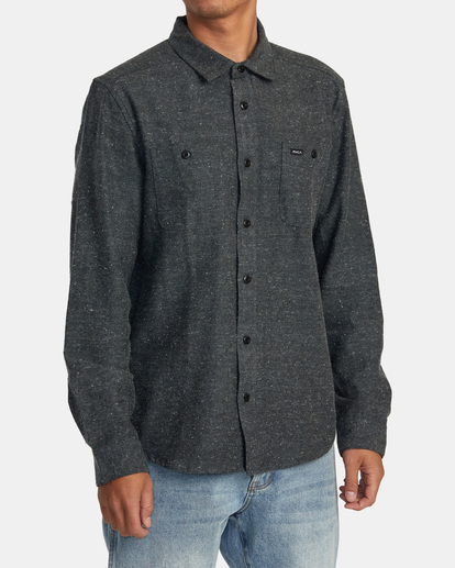 4 Harvest Neps Flannel - Camisa de Manga Larga para Hombre Negro AVYWT00350 RVCA