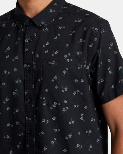 3 That'll Do Print Short Sleeve Shirt Black AVYWT00368 RVCA