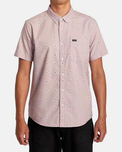 1 That'll Do Print Short Sleeve Shirt Purple AVYWT00368 RVCA