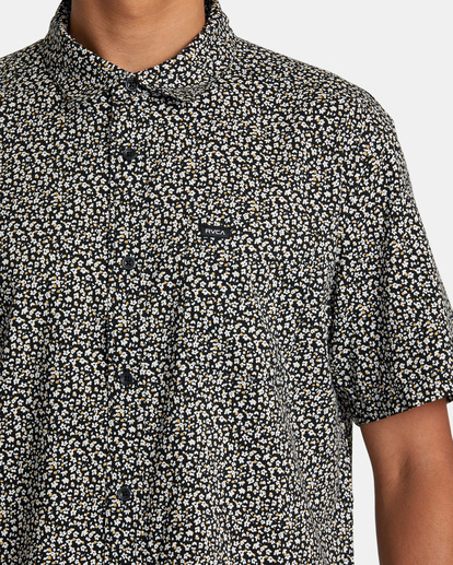 3 Micro Garden Short Sleeve Shirt Black AVYWT00375 RVCA