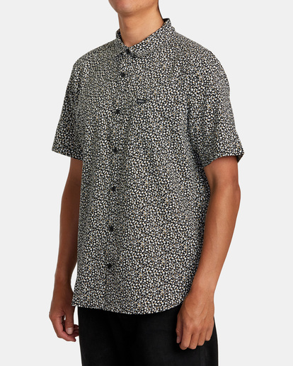 4 Micro Garden Short Sleeve Shirt Black AVYWT00375 RVCA