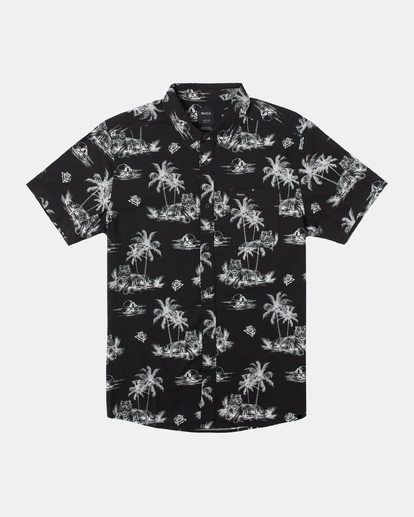 0 Benjamin Jeanjean Prowler Short Sleeve Shirt Black AVYWT00380 RVCA
