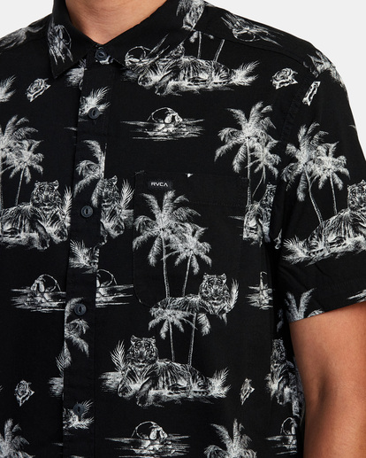 3 Benjamin Jeanjean Prowler Short Sleeve Shirt Black AVYWT00380 RVCA