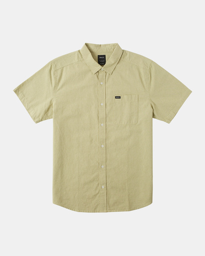 0 Visions Stripe Short Sleeve Shirt Green AVYWT00386 RVCA