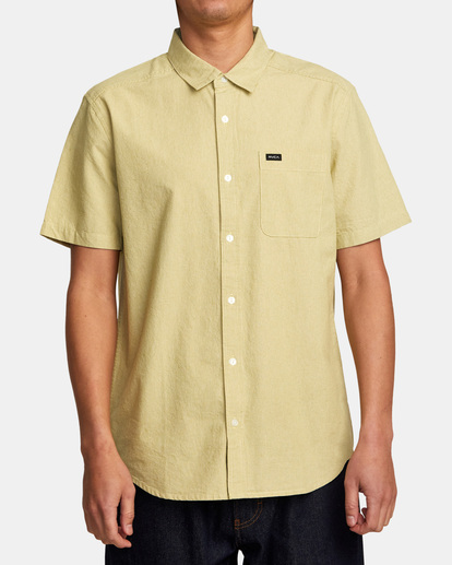 1 Visions Stripe Short Sleeve Shirt Green AVYWT00386 RVCA