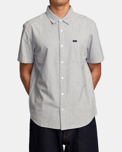 1 Visions Stripe Short Sleeve Shirt Blue AVYWT00386 RVCA