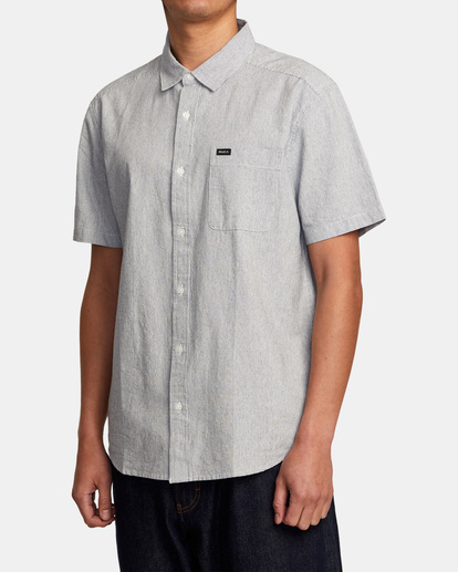 4 Visions Stripe Short Sleeve Shirt Blue AVYWT00386 RVCA