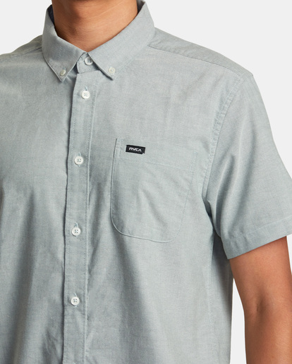 2 PTC Woven Short Sleeve Shirt Blue AVYWT00388 RVCA