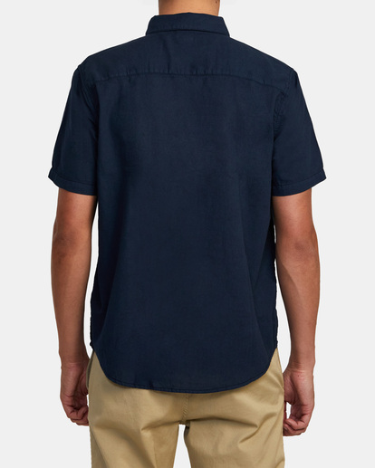 2 PTC Woven Short Sleeve Shirt Blue AVYWT00388 RVCA
