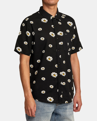 5 Pushin Up Short Sleeve Shirt Black AVYWT00393 RVCA