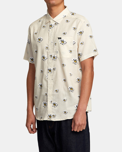 4 Pushin Up Short Sleeve Shirt White AVYWT00393 RVCA