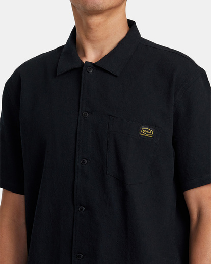 2 Recession Collection Day Shift Short Sleeve Shirt Black AVYWT00403 RVCA