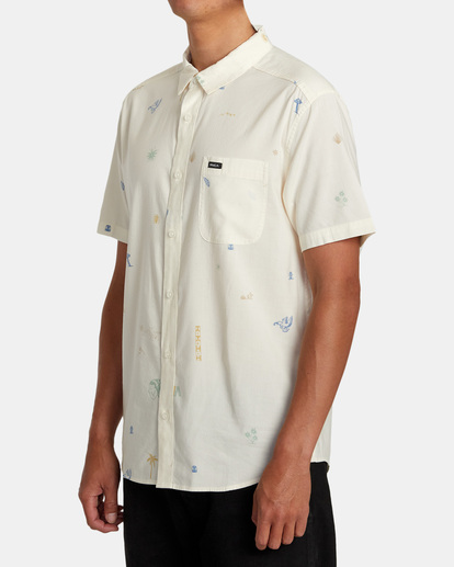 4 Desert Trip - Short Sleeve Shirt for Men White AVYWT00407 RVCA