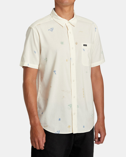 5 Desert Trip - Short Sleeve Shirt for Men White AVYWT00407 RVCA