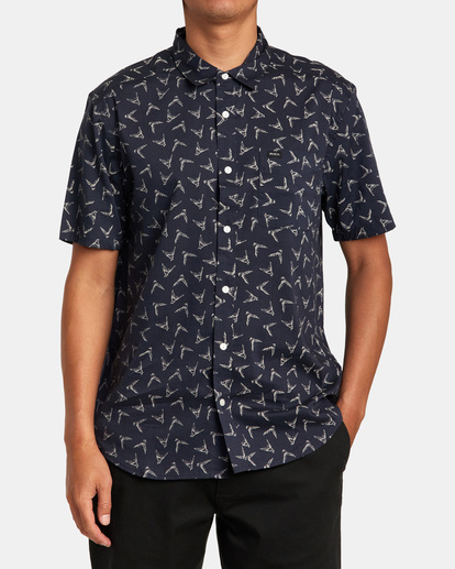 0 Hawaii Legend And Mana Short Sleeve Shirt Blue AVYWT00414 RVCA
