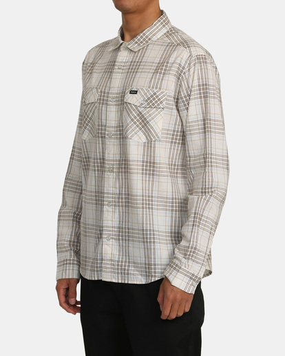 4 Neps Plaid Long Sleeve Shirt White AVYWT00470 RVCA