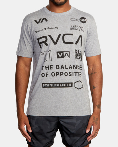 2 All Brand Short Sleeve Workout Shirt Grey AVYZT00840 RVCA