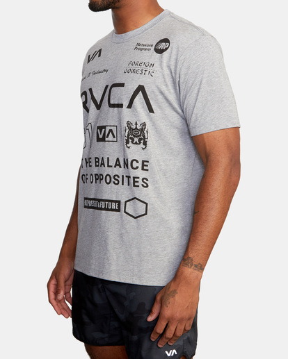 4 All Brand Short Sleeve Workout Shirt Grey AVYZT00840 RVCA