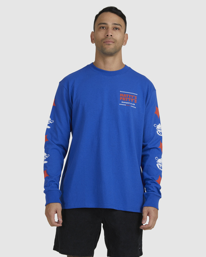 0 Matty's Patty's Burger Club Long Sleeve Tee Blue AVYZT01104 RVCA