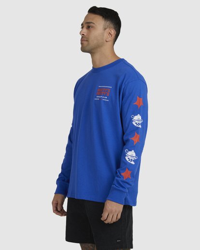 4 Matty's Patty's Burger Club Long Sleeve Tee Blue AVYZT01104 RVCA