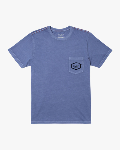 0 Hawaii Island Hex Pocket Tee Blue AVYZT01157 RVCA