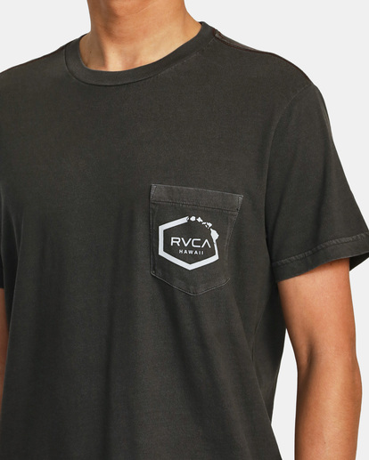 5 Hawaii Island Hex Pocket Tee Black AVYZT01157 RVCA