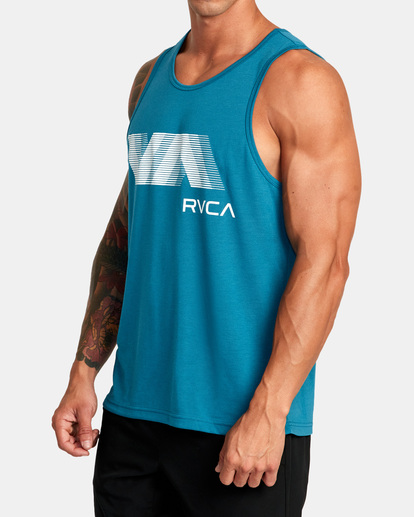 3 VA RVCA Blur Tank Top Green AVYZT01371 RVCA