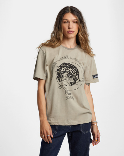 8 RVCA x FREAKTOPIA - Unisex T-Shirt Beige AVYZT01385 RVCA