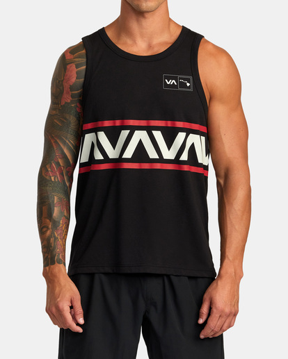 2 Hawaii Banded Tank Tee Black AVYZT01559 RVCA
