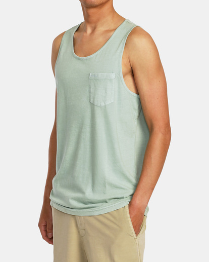 3 PTC Pigment Tank T-Shirt Green AVYZT01563 RVCA