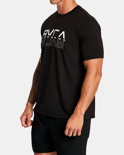 2 Double RVCA Split Tee Black AVYZT01672 RVCA