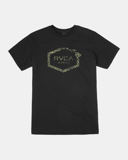0 Hawaii Hex Tee Black AVYZT01733 RVCA