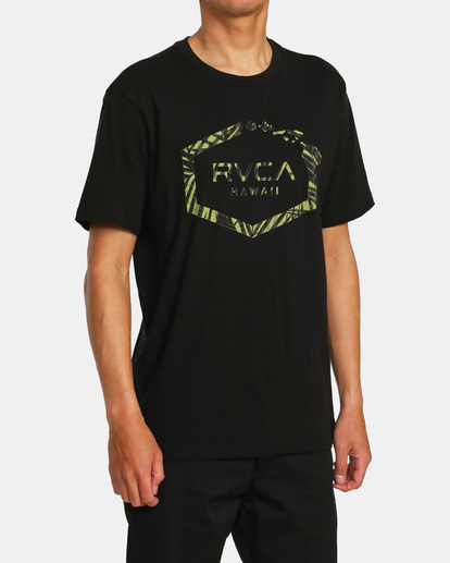 4 Hawaii Hex Tee Black AVYZT01733 RVCA