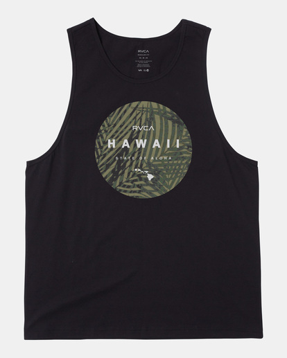0 Hawaii Camo Motors Tank Tee Black AVYZT01734 RVCA