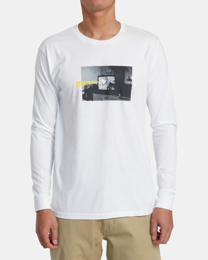 1 Mind Control - Maglietta a Maniche Lunghe da Uomo White AVYZT01947 RVCA