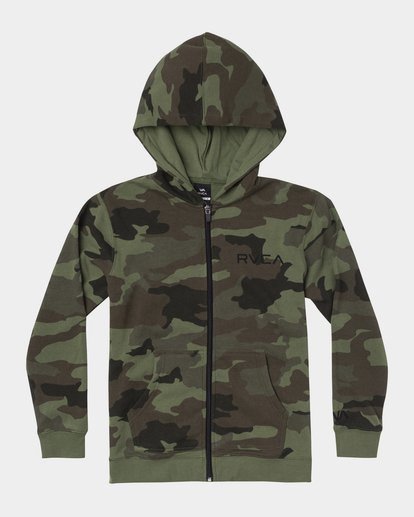 0 Boy's Ripper II Zip-Up Hoodie Green B6053RRI RVCA