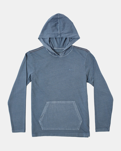 0 Boy's Pocket Pigment Hooded Long Sleeve T-Shirt Blue B9151RPH RVCA