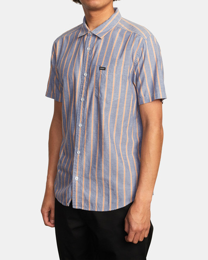 4 Daybreak Stripe - Hemd mit kurzen Ärmeln für Männer Blau C1SHRHRVP2 RVCA