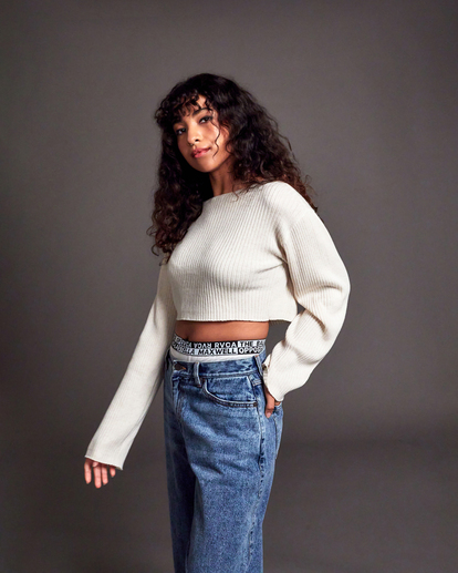 5 Stella Maxwell Raw - Cropped Jumper for Women Green F3JPRJRVF2 RVCA