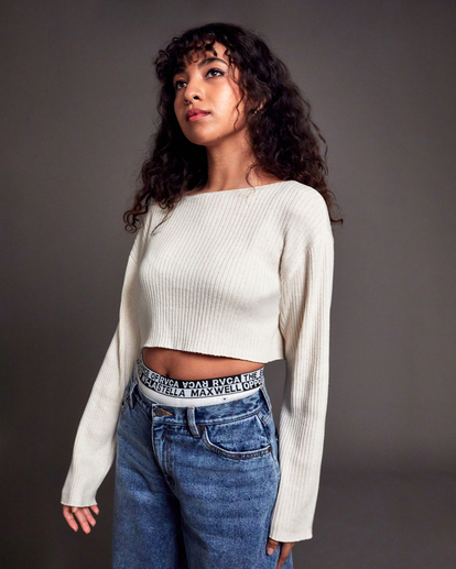 8 Stella Maxwell Raw - Cropped Jumper for Women Green F3JPRJRVF2 RVCA