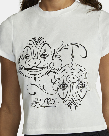 6 Mister Cartoon Balance Clown - Kürzeres T-Shirt für Frauen Weiss F3SSSJRVF2 RVCA