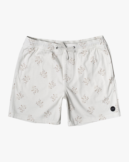 0 Escape Print Elastic Waist Walkshorts 17” White M2011REP RVCA