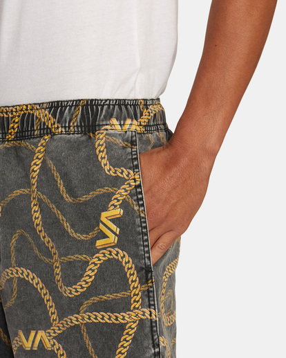 2 Escape Print Elastic Waist Walkshorts 17” Brown M2011REP RVCA