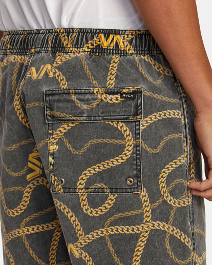 7 Escape Print Elastic Waist Walkshorts 17” Brown M2011REP RVCA